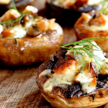 cogumelos recheados ceia natal