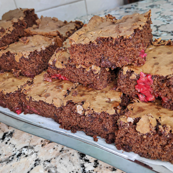 Brownies com framboesas